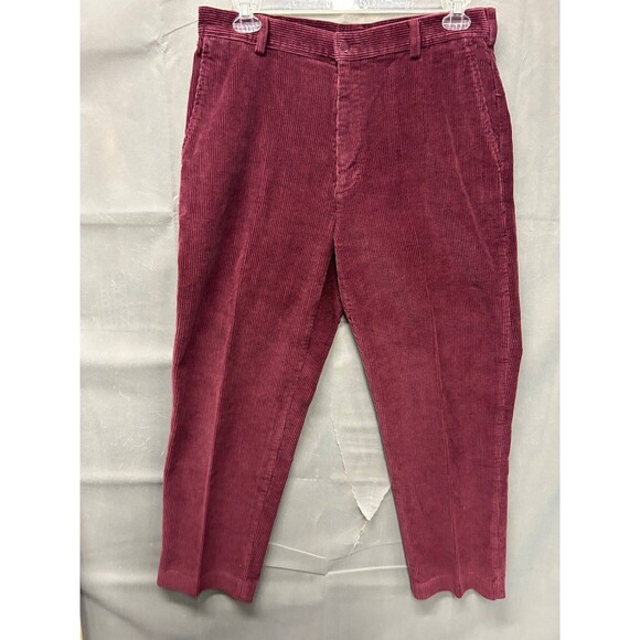 Jos. A. Bank Corduroy Pant Men's Size 35W/30L Red Slash Pockets 100% Cotton - Picture 2 of 8